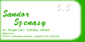 sandor szenasy business card