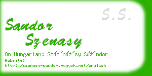 sandor szenasy business card